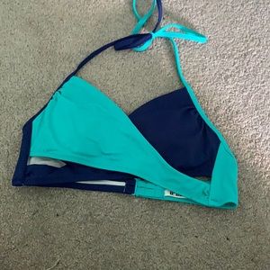 Navy & blue wrap swim top from VS Pink